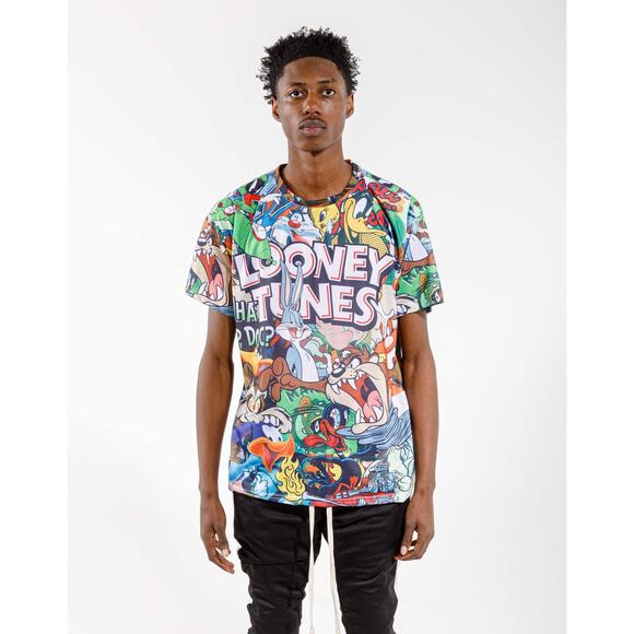 Looney Tunes Other - Looney Tunes T Shirt Men's Size L Short Sleeve Characters Busy Polyester